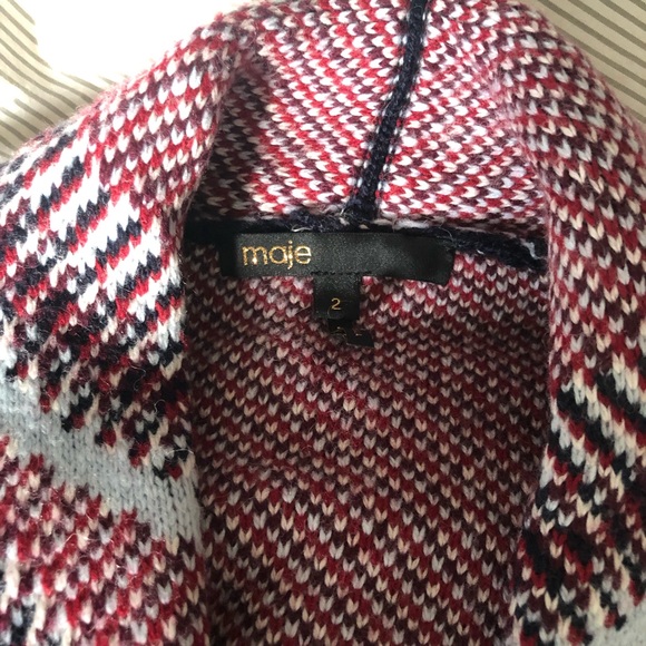 Maje reversible jacquard knit cardigan - Picture 7 of 8